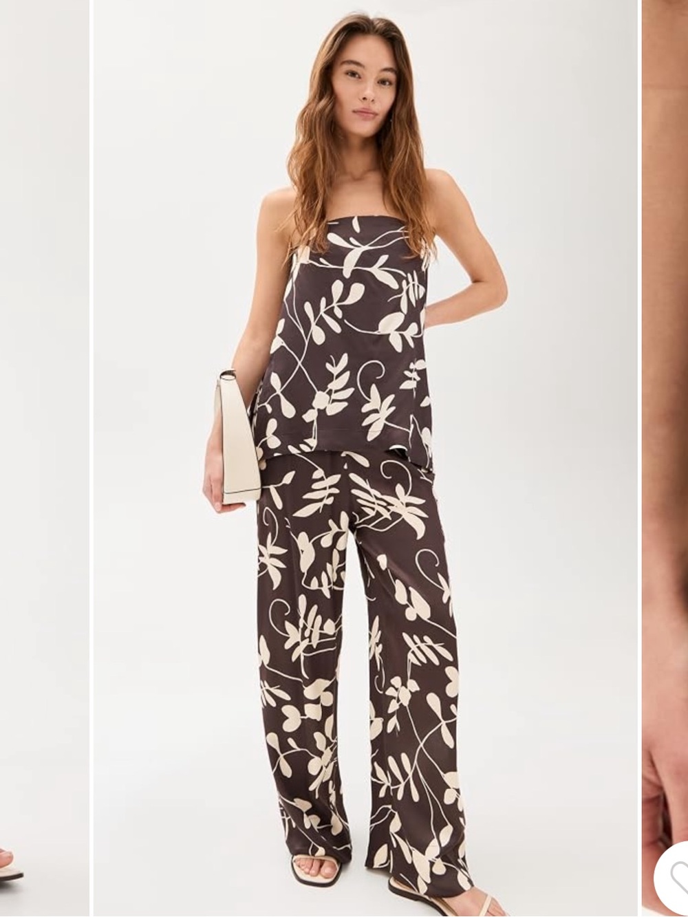 Faithfull the Brand Brown & Cream Floral Wide-Leg Jumpsuit